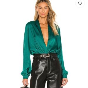 L’Academie Emerald Green Long Sleeve Bodysuit